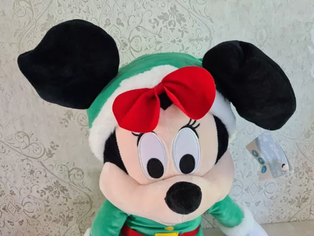 Disney Minnie Mouse Christmas Santa Soft Plush Toy Large - Brand New with Tags 3