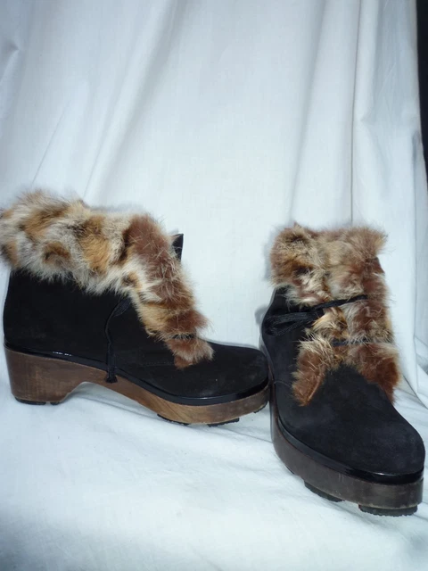 CLERGERIE rares BoTTes /Boots fourrées en vraie fourrure 5 (36,5) NEUVES