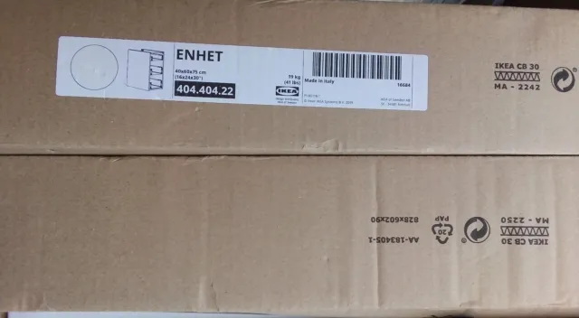 Armario inferior ENHET con 3 cajones Ikea 404.404.22 blanco 40x60x75cm 40440422 nuevo
