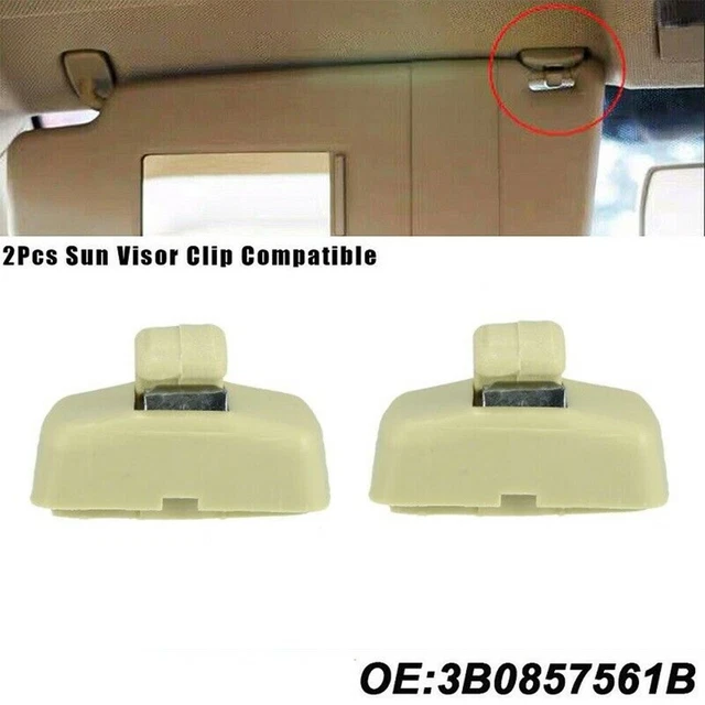 2 Pièces Clip Crochet Pare-Soleil Voiture Audi A1 A3 A4 A5 Q3 Q5 Noir