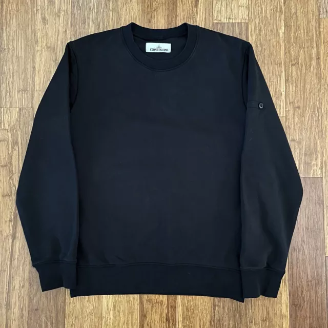 Stone Island Crewneck Sweatshirt Mems Medium Black Cotton No Badge Sweater