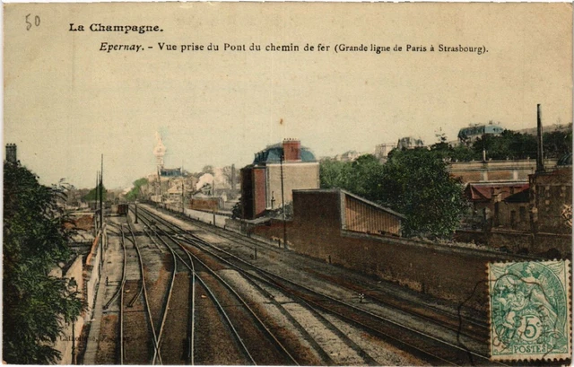 CPA ÉPERNAY Vue prise du Pont du chemin de fer (491129)