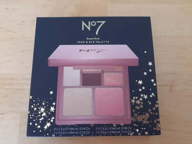 No7 Face and Eye Palette Dusty Rose (Eyeshadows, Highlighter, Blusher + Brush)