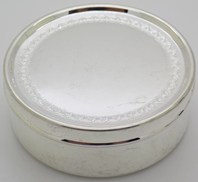 Vintage Italian Handmade Genuine Silver Large Decorated Pill Snuff Trinket Box