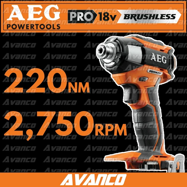 AEG 18V BRUSHLESS Speed Impact Driver Skin Drill Cordless 220NM