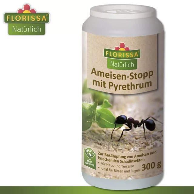 Florissa 300 g Ameisen-Stopp mit Pyrethrum Haus Terrasse Schabe Assel Käfer