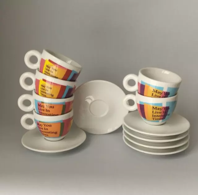 New! Illy Set 6 Capuccino Cups Biennale 2019 ,  Illy Bar Collection