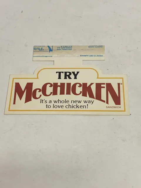 Vintage McDonalds Try McChicken Ephemera It’s A Whole New Way To love Chicken