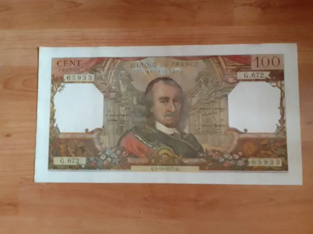 très grand billet de 100 francs corneille en tissus neuf