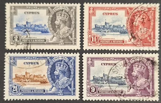 Cyprus 1935, "Silver Jubilee" set of 4x Stamps Used