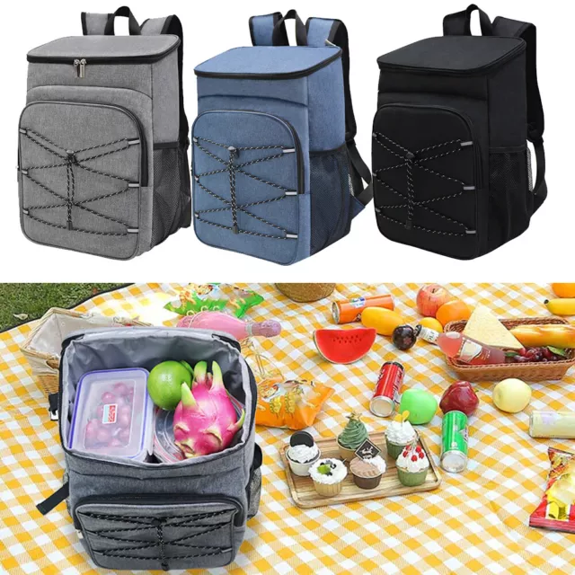 Large Insulated Cooler Backpack Camping Hiking Cool Picnic Lunch Bag Rucksack