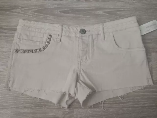 Quiksilver Damen Jeans Shorts Neu W28 Kurze Hose Beige Hotpants