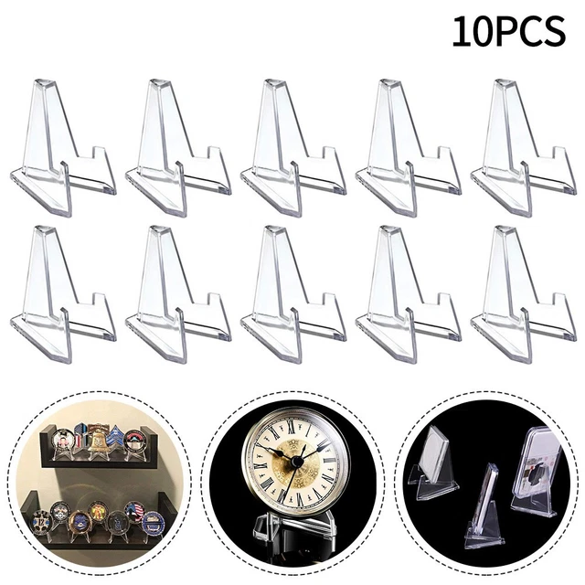 10x Acryl Gedenkmünzen Display Ständer Transparent Dreieck Display Ständer