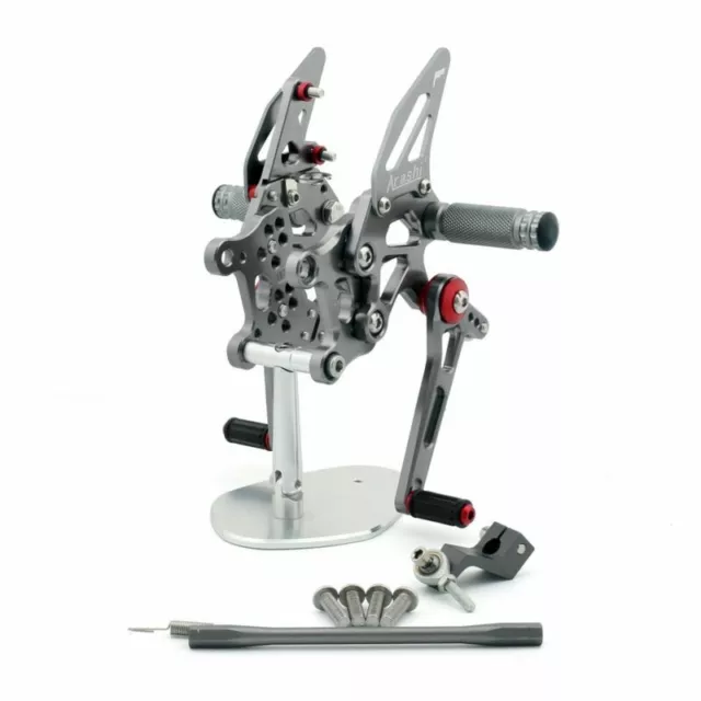 CNC Racing Footrest Rearsets Rear Set Foot pegs For Aprilia RSV4 2009-2011 Gray#