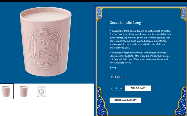 Roses hotsell candle 600g