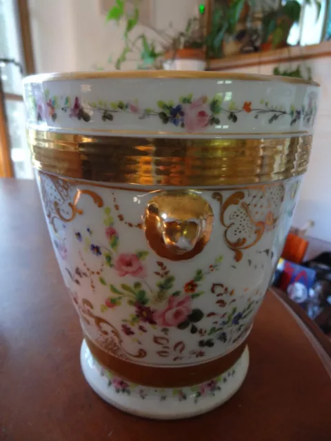 ancien cache pot en porcelaine de Paris Napoléon III