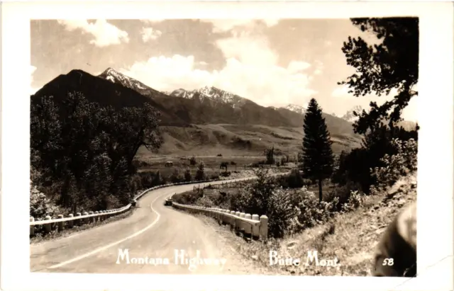 Montana Highway Butte Montana MT Aerial Scenic View Photo Postcard RPPC c.1930s