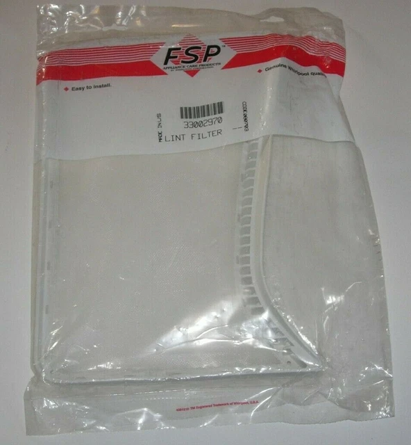 Véritable filtre à peluches en maille sèche-linge Whirlpool Tumble #33002970 - TOUT NEUF