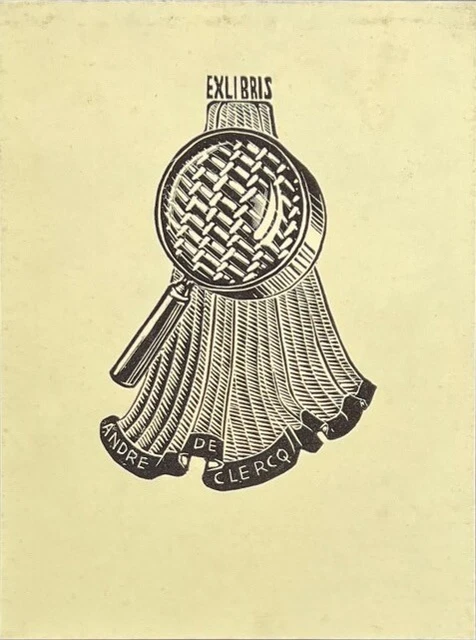 Vintage Ex libris - Exlibris for Andre De Clercq - Victor Stuyvaert - Belgium