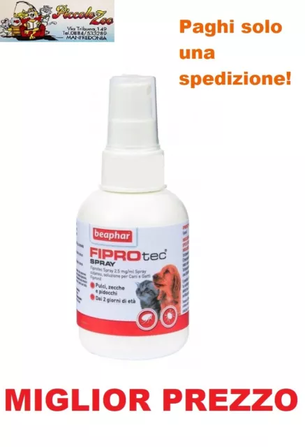 Beaphar Fiprotec spray 100 ml antiparassitario per cane e gatto