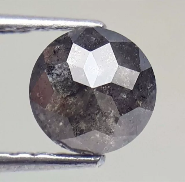 Anello reale con diamante sciolto sale e pepe da 0,71 ct, forma rotonda...