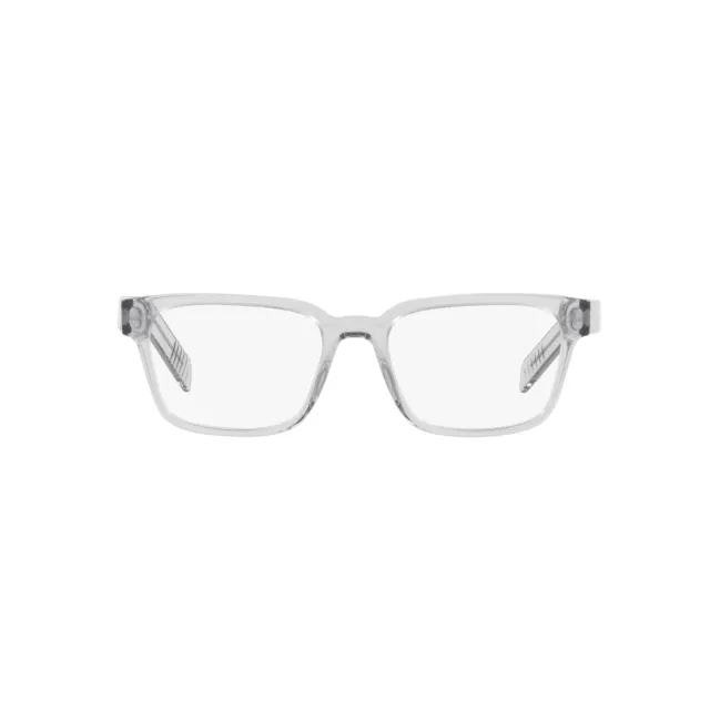 Prada PR 15WV U431O1 Grey Crystal Plastic Rectangular Eyeglasses 53mm