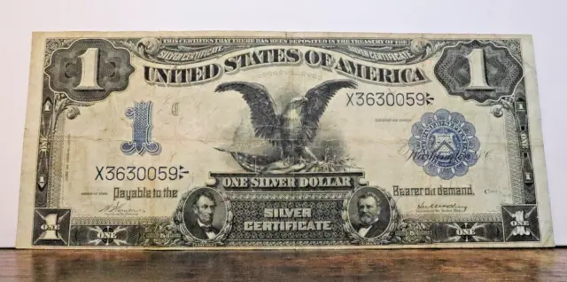 1899 $1 One Dollar Large Size Black Eagle Silver Certificate Currency F-229