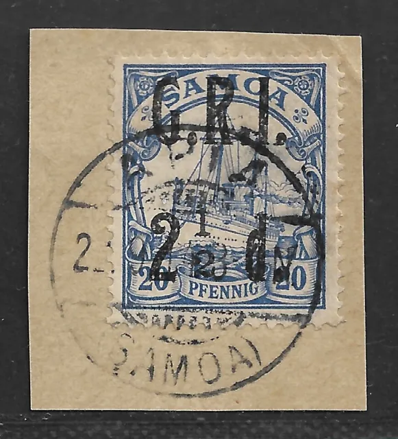 Samoa Brit. Besetzung Minr.  4  ° Apia 22.9.14 Luxus Briefstück