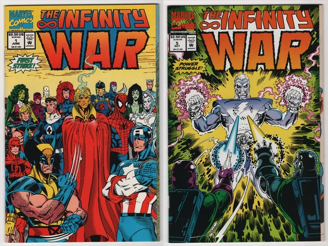 Infinity War #1 & #5 both NM+ 9.6 lot of 2 high grade 1992 Thanos Avengers movie