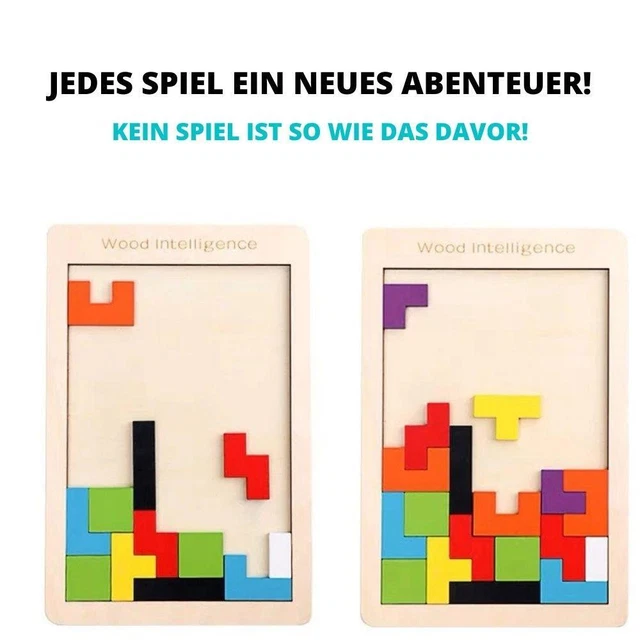 Tangram Holzpuzzle 15x22 Cm – 26 Bunte Teile, Für Kinder Ab 3 Jahren & Erwachsene