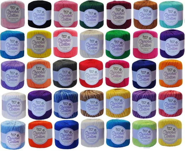 100% Super soft Crochet Cotton 50g 3ply 145m 37 Colours