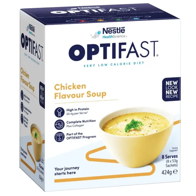 OPTIFAST VLCD 8 x 53g Sachets - Chicken Flavour Soup Meal Replacement