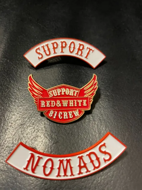 Support 81 CREW 81 Nomads 1%er Hells Angels vest jacket hat set 3 badges/patches