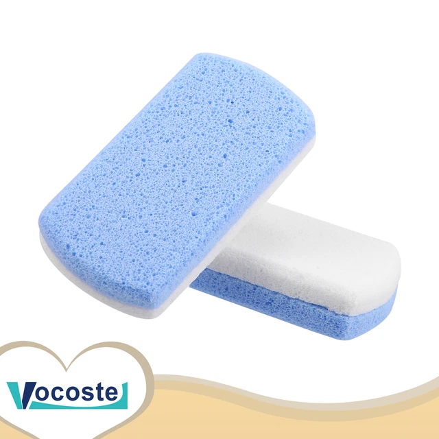 Pieces of 2 Foot Care Exfoliating Scrub Stone Double Sided Foot File Blue White