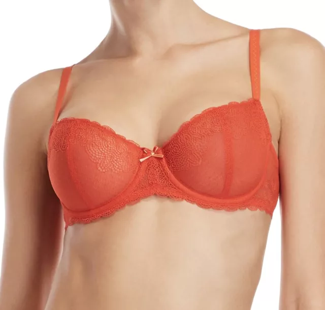 CHANTELLE BRA LE Marais Flame Red Size 38DD Underwired Half Cup