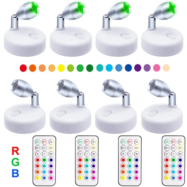 WIRELESS SPOTLIGHT BATTERY Operated Accent Lights Art Lights RGB LED