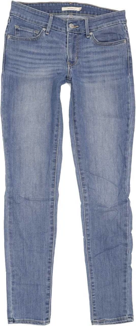 Levi's 711 Jeans Donna Blu Skinny Slim Stretch W26 L30 (88207)