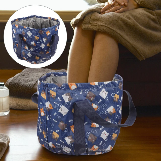 Cubo de baño de pies plegable para viajes al aire libre remojo de pies pie pie portátil