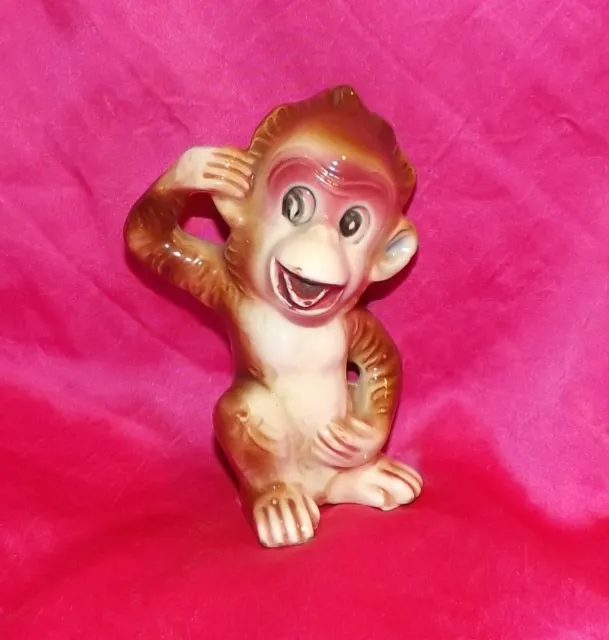 🌈 Vintage Royal Japan Handpainted 4" Monkey Chipanzee Ape Porcelain Figurine