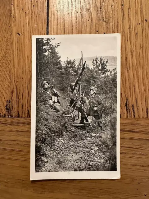 Alte AK "Unsere Wehrmacht-SMG. bei Fliegerabwehr" Feldpost 1943 2. Weltkrieg