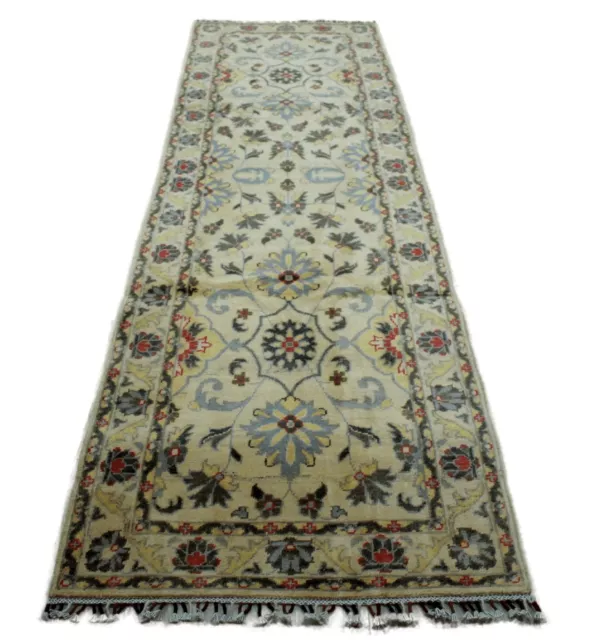 Teppich Orient Afghan Kazak Läufer 83x292 cm 100% Wolle Handgeknüpft Rug beige