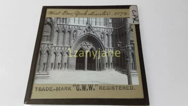 LPR Glass Magic Lantern Slide Photo WEST DOOR YORK MINISTER