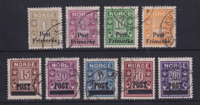 Norwegen 1929 Portomarken mit Aufdruck Mi.-Nr. 141-49 Satz kpl. gestempelt