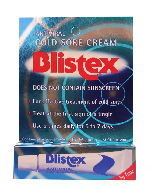 NEW Blistex Cold Sore Cream Anti Viral 5g