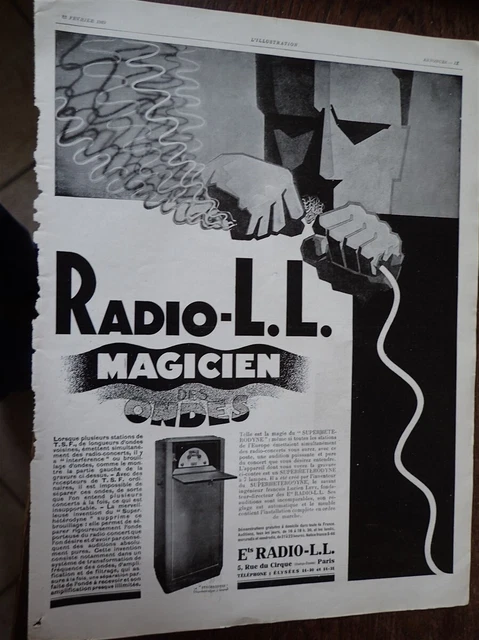 RADIO LL + NATURAL SILK by Georges BARBIER paper advertising ILLUSTRATION 1929