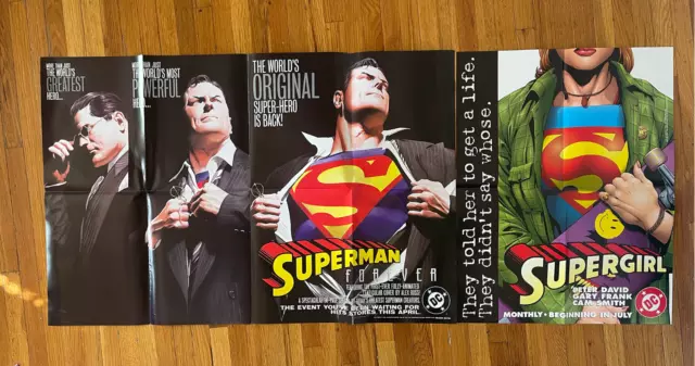 Superman Forever 1998 DC Comics Alex Ross 22" x 34" + Bonus Gary Frank Supergirl