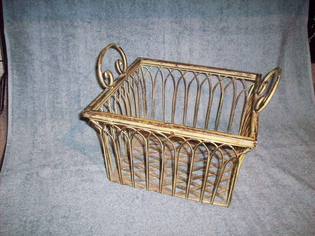 Wrought Iron Basket – Vintage Look – 10” x 10” -- Decorative Square Shape