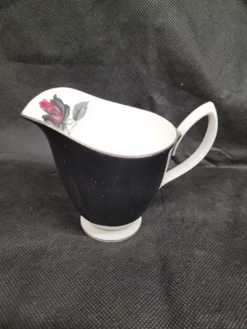 Vintage Royal Albert "Masquerade" milk / creamer jug - Black Gothic Rose 1960's