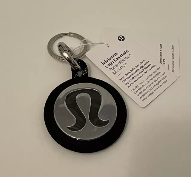 Lululemon Logo Bag Charm & Keychain LU9AX7S Silver/Black One Size