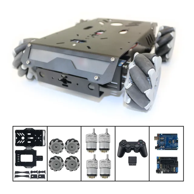 V3 Mecanum Wheel Intelligence Robot Aluminum Car Frame+1:90 Decoding Motor+Board